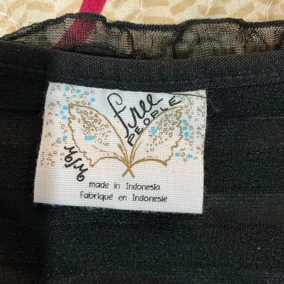 🤎 Free People Black Ruffle Mini Tank Dress - Size Medium - Picture 6 of 8